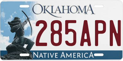 OK license plate 285APN