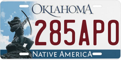 OK license plate 285APO