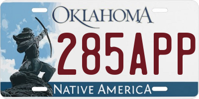 OK license plate 285APP