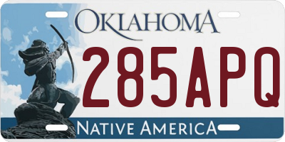 OK license plate 285APQ