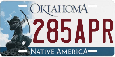 OK license plate 285APR