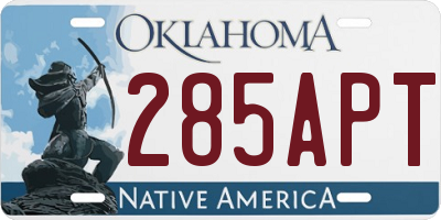 OK license plate 285APT