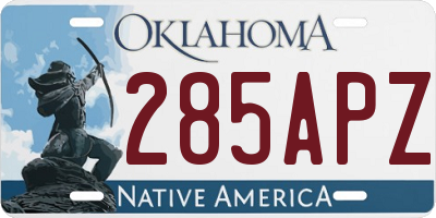 OK license plate 285APZ