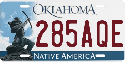 OK license plate 285AQE