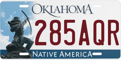OK license plate 285AQR