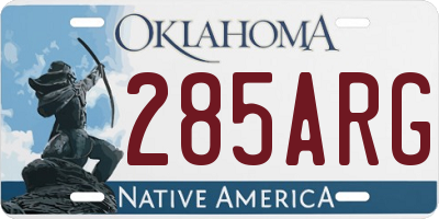 OK license plate 285ARG