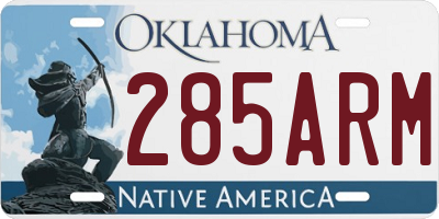 OK license plate 285ARM