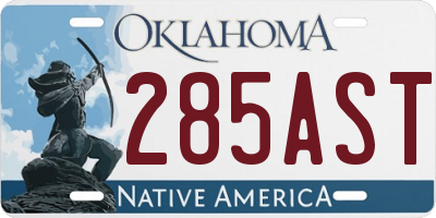OK license plate 285AST