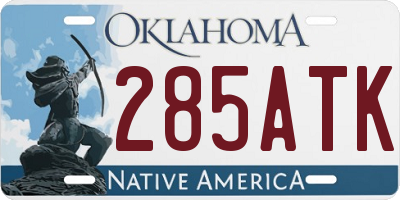 OK license plate 285ATK