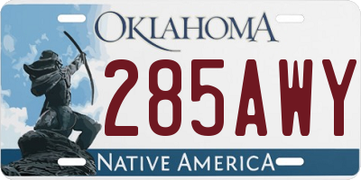 OK license plate 285AWY