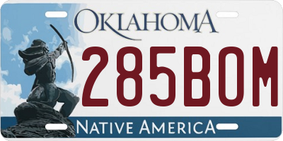 OK license plate 285BOM