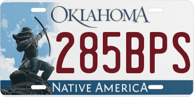 OK license plate 285BPS