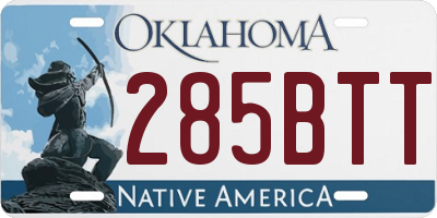 OK license plate 285BTT