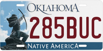 OK license plate 285BUC
