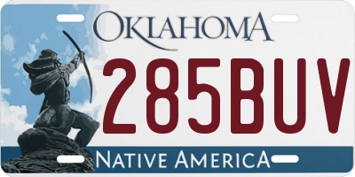 OK license plate 285BUV