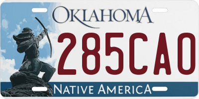 OK license plate 285CAO