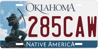 OK license plate 285CAW