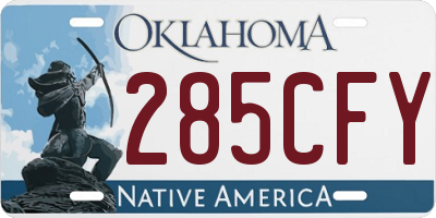 OK license plate 285CFY