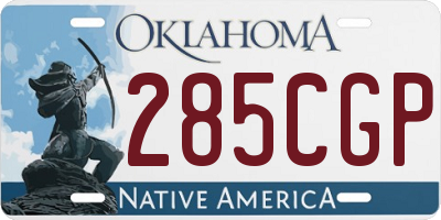 OK license plate 285CGP