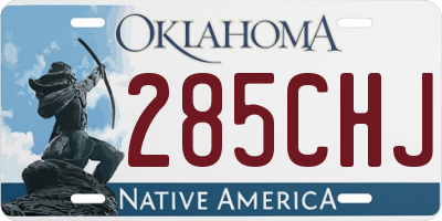 OK license plate 285CHJ