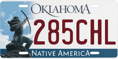 OK license plate 285CHL