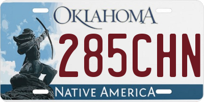 OK license plate 285CHN
