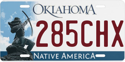 OK license plate 285CHX