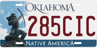 OK license plate 285CIC