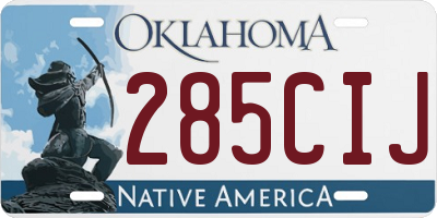 OK license plate 285CIJ
