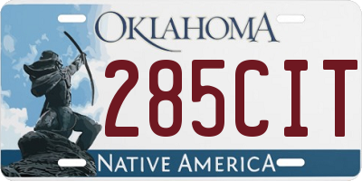 OK license plate 285CIT