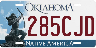 OK license plate 285CJD