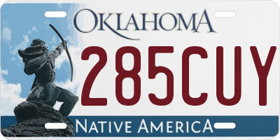 OK license plate 285CUY