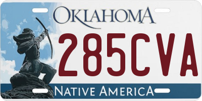 OK license plate 285CVA