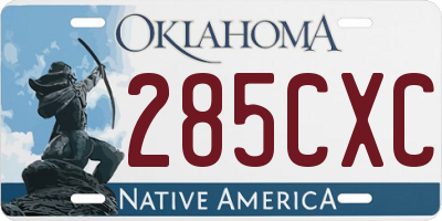OK license plate 285CXC