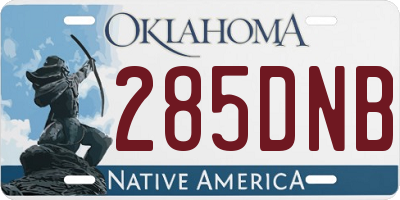 OK license plate 285DNB