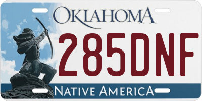 OK license plate 285DNF