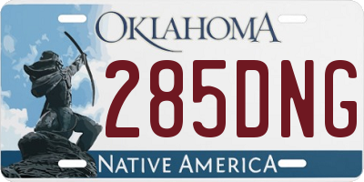 OK license plate 285DNG