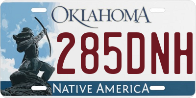 OK license plate 285DNH