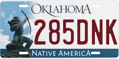 OK license plate 285DNK