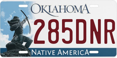 OK license plate 285DNR