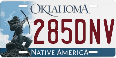 OK license plate 285DNV