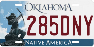 OK license plate 285DNY