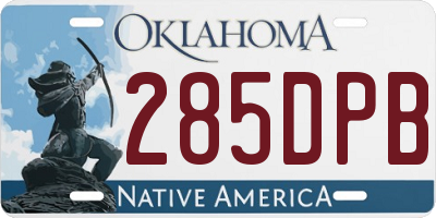OK license plate 285DPB