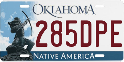 OK license plate 285DPE