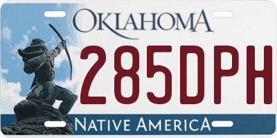 OK license plate 285DPH