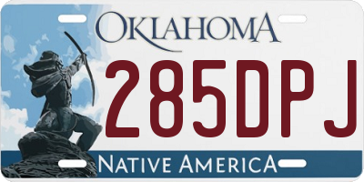 OK license plate 285DPJ