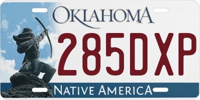 OK license plate 285DXP