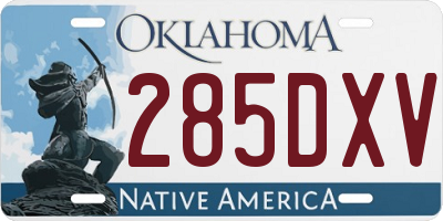 OK license plate 285DXV