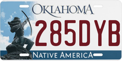 OK license plate 285DYB
