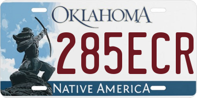 OK license plate 285ECR